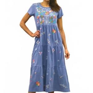 NEW CAITE & KYLA women's sol dress in provence blue
